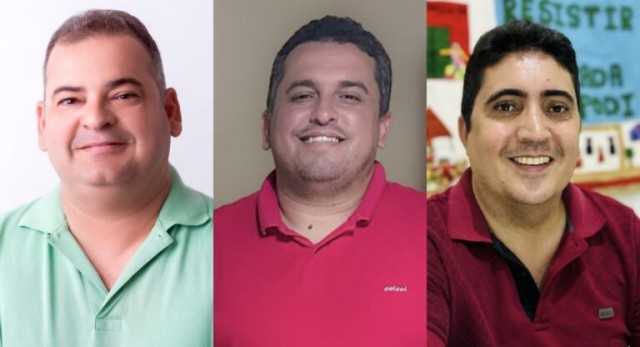Sabino, Giliard e Agnaldo são os prováveis disputantes do pleito de 2024 (Fotomontagem da Web)