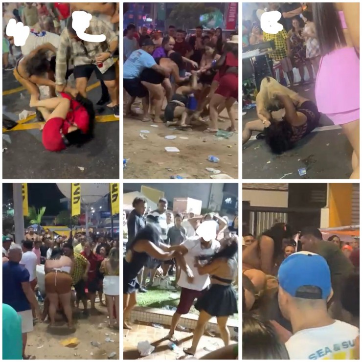 Prints dos vídeos mostram brigas ferozes, com mulheres em fúria e em degradação espantosa (Edição do BCS)