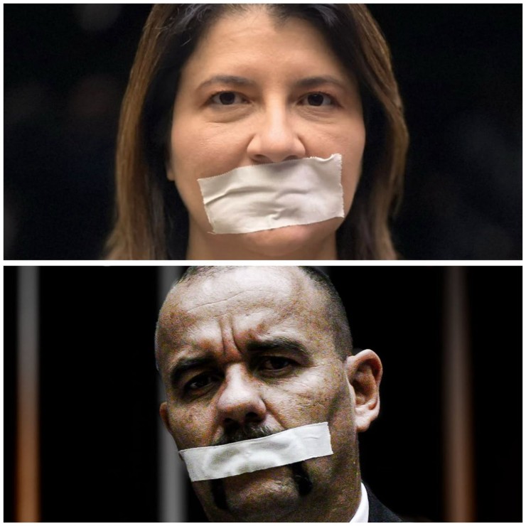 Carla Dickson e Sargento Gonçalves participaram da obstrução dos trabalhos e ocupação de mesa da Câmara (Fotomontagem do BCS)