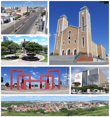 Pau dos Ferros em sua zona urbana (Fotomontagem da Wikipedia)