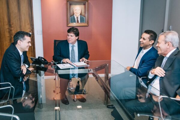 Walter Alves, Baleia Rossi, Allyson Bezerra e Hermano Morais conversaram em Brasília (Foto: divulgação)