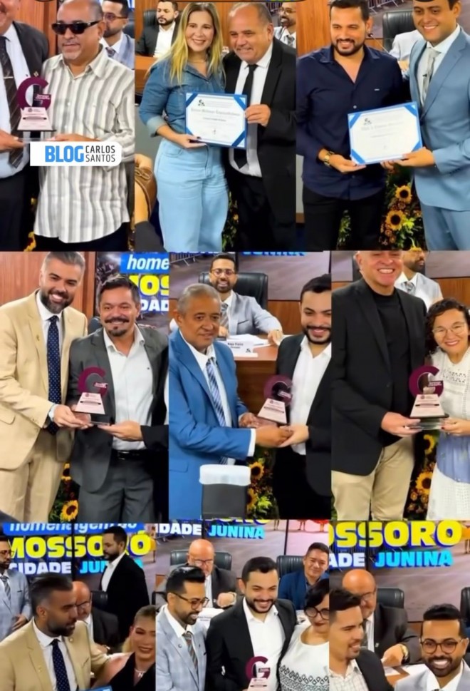 Sessão prestou homenagem a pessoas de várias atividades que contribuíram e contribuem para evento (Fotomontagem do BCS: Print de vídeo)