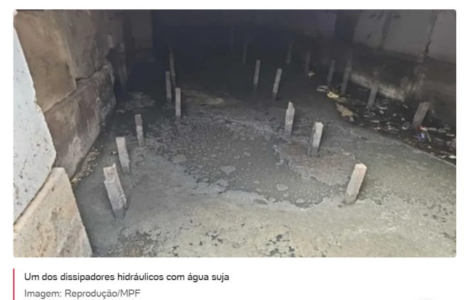 Um dos dissipadores com água estagnada: perigo de doenças (Foto: reprodução)