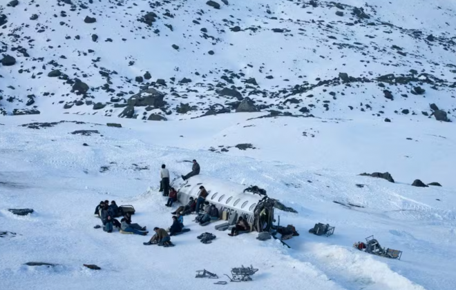 Cena do filme da Netflix - "Sociedade da Neve" (Reprodução do BCS)