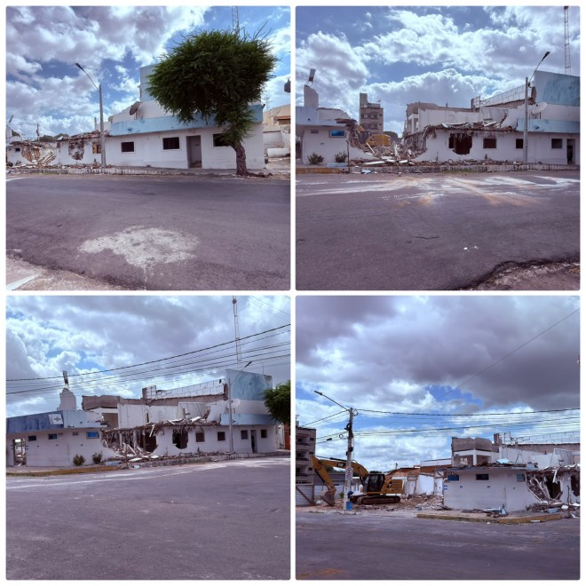 Trabalho de demolição do prédio estão em avanço (Fotos e fotomontagem do BCS - 15/07/2026)