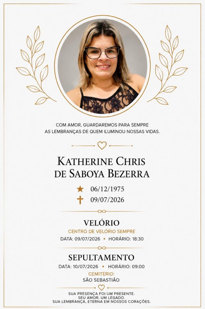 Reprodução de informação sobre velório e sepultamento