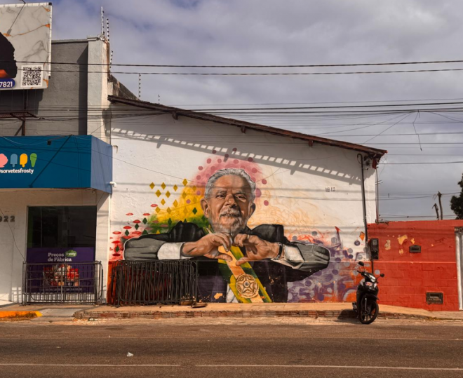 Pintura está numa parede no Centro da cidade (Reprodução da TCM Notícia)
