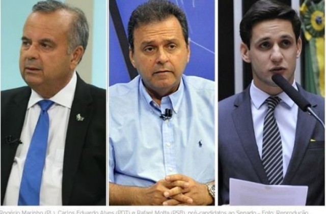 Carlos está com 22,50%; Rogério Marinho 15,75% e Rafael 9,05%