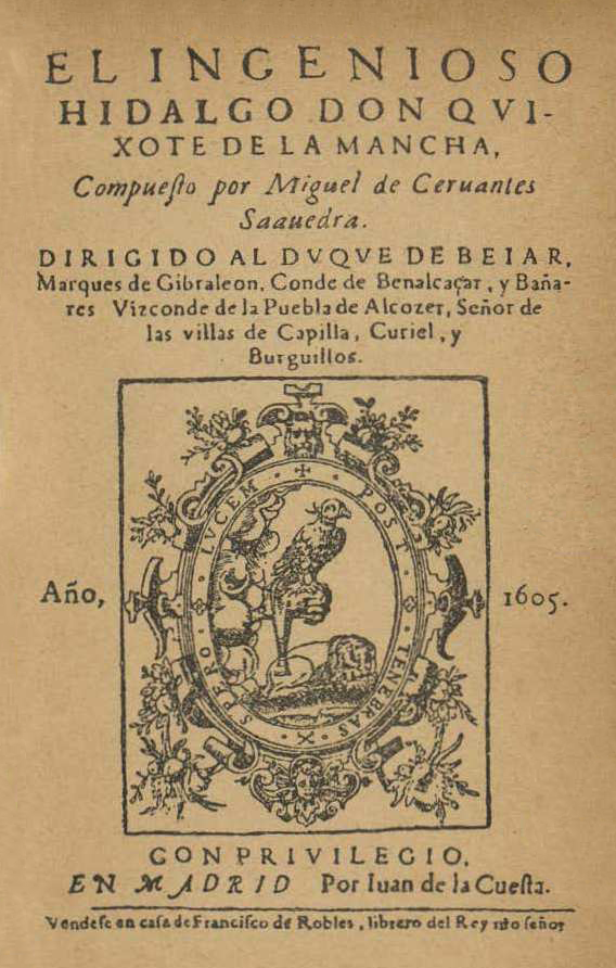 Primeira capa de Dom Quixote (Reprodução)