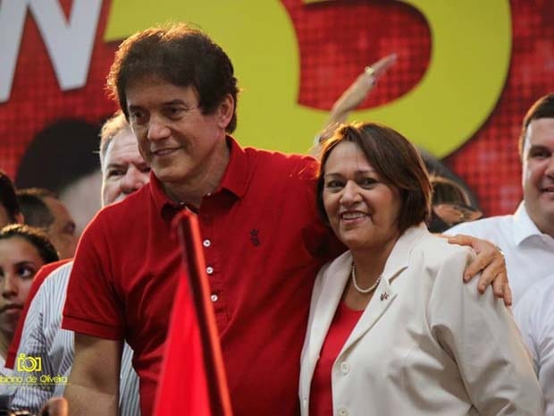 Em campanha em 2014, juntos e misturados, Robinson e Fátima eram só afinação - que se repete em gestões (Foto: arquivo/2014)