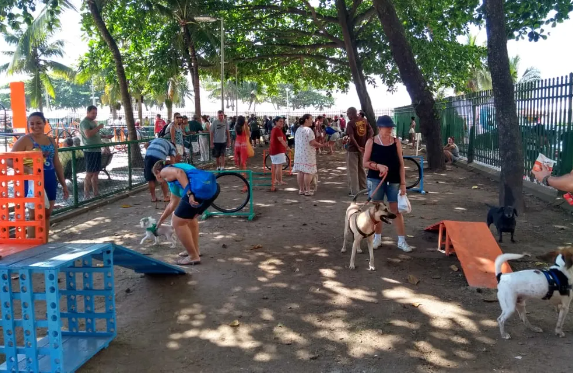 Praça de lazer exclusiva para cães no RJ-RJ, na Praça do Lido,  Copacabana (Foto: PMRJ)