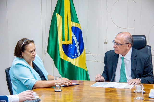 Fátima e o vice-presidente/ministro conversaram em Brasília (Foto: divulgação)