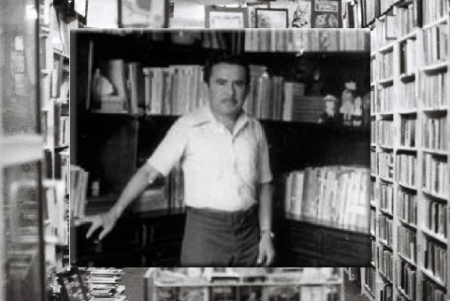 Jaime Hipólito Dantas em sua biblioteca (Fotomontagem do Blog Papo Cultura)