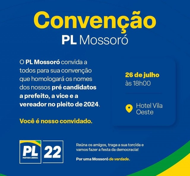 Convenção Municipal de Mossoró - do PL 26 de Julho de 2024