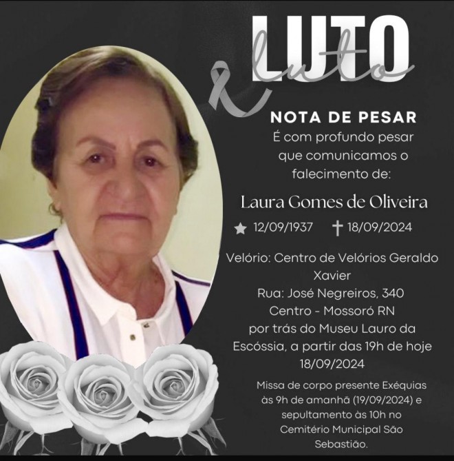 O adeus à Dona Laura Gomes de Oliveira