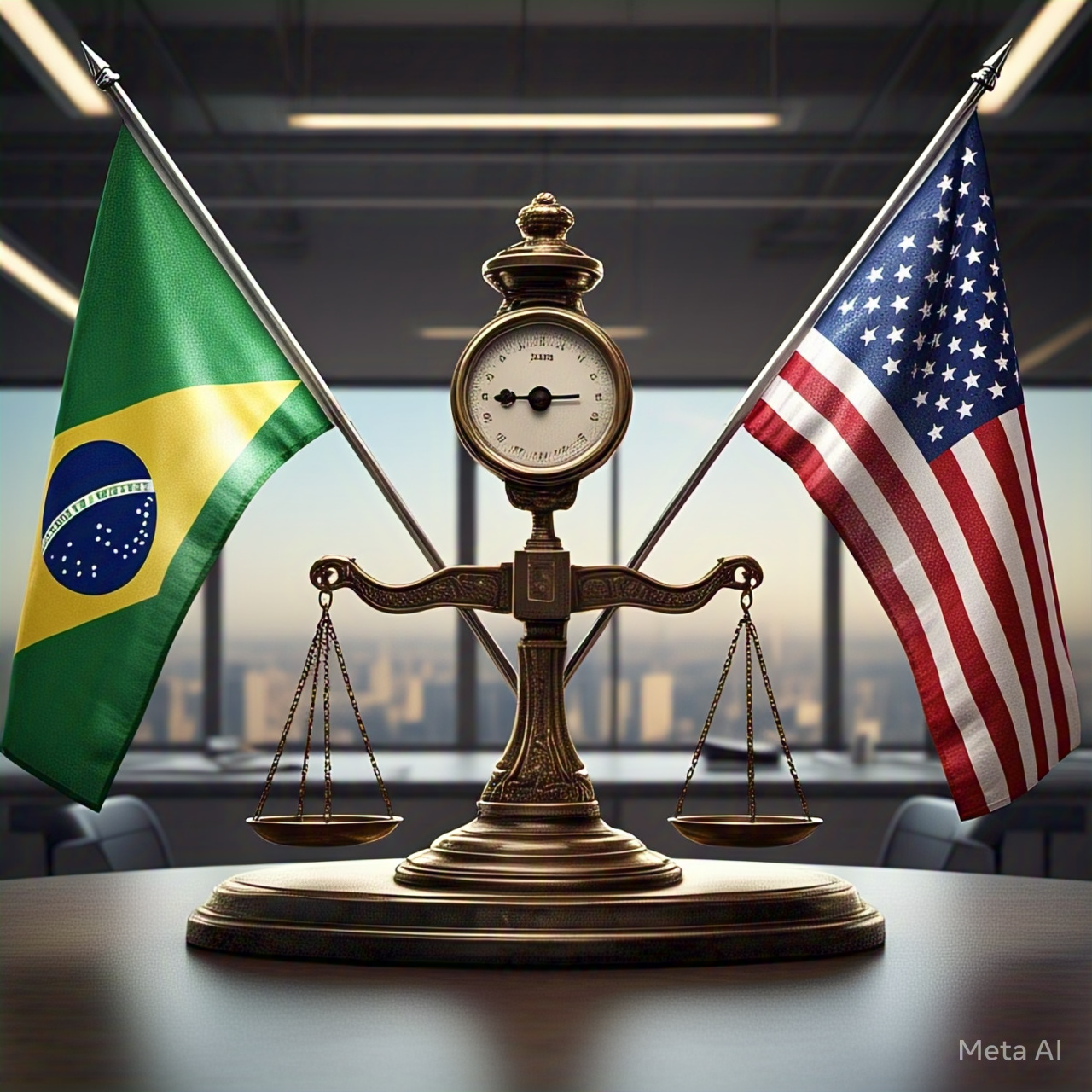 Brasil x Estados Unidos, tarifaço, disputa, confronto entre países - Inteligência Artificial do Meta