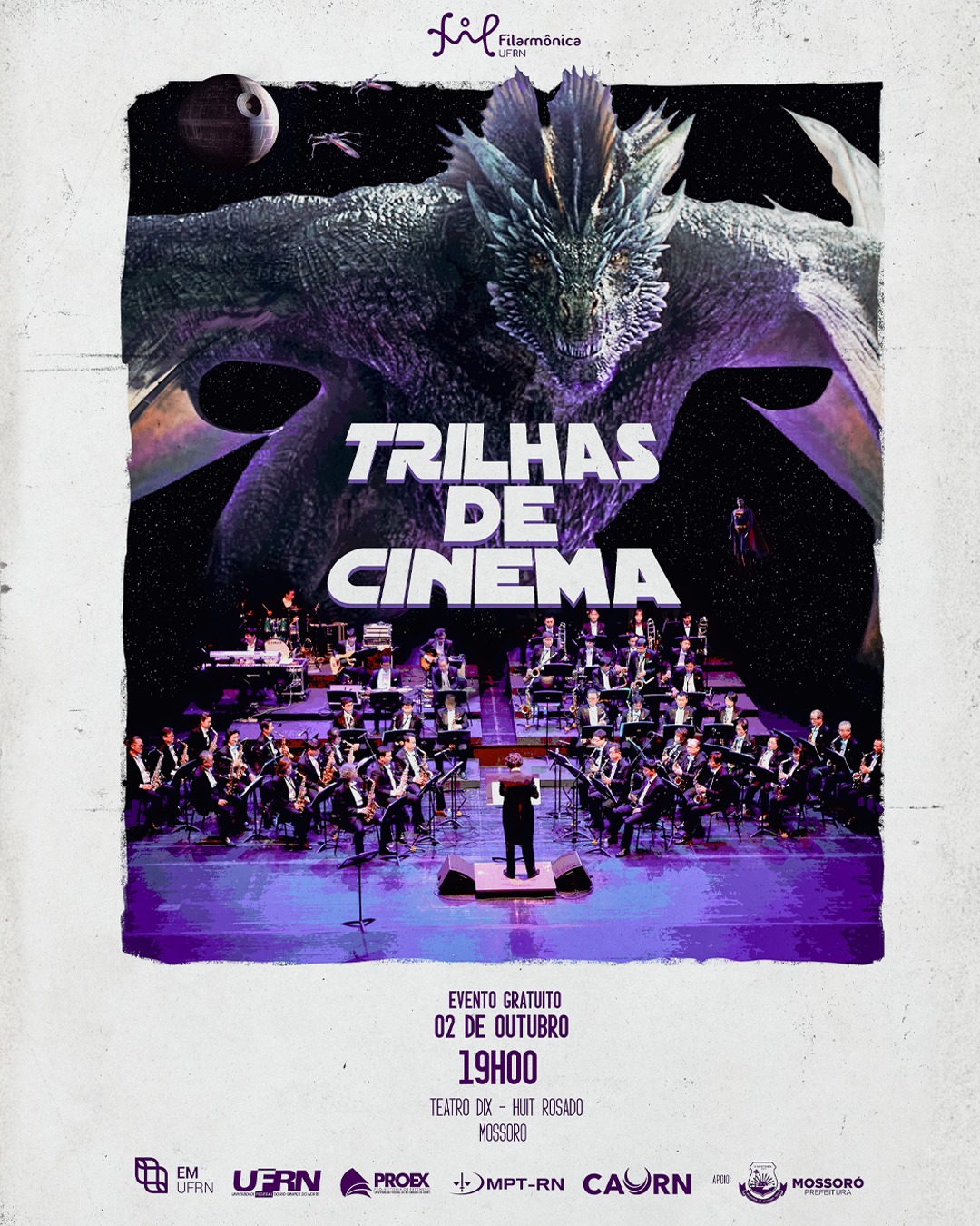 Concerto “Trilhas de Cinema” da Filarmônica UFRN chega ao interior