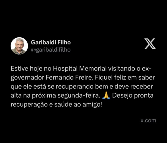 Postagem de Garibaldi Filho