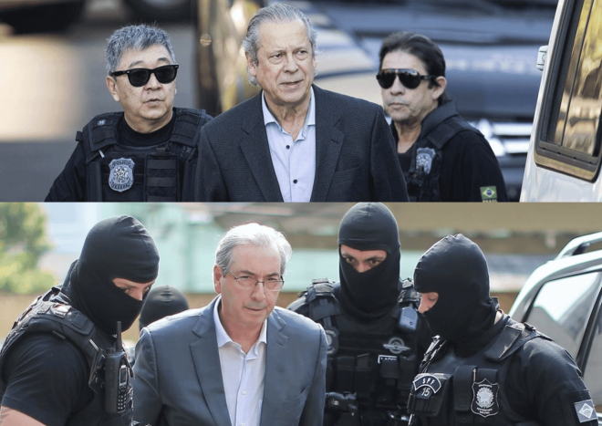 Prisões de José Dirceu e Eduardo Cunha: passou, passou (Fotos: AFP DPA H. Alves)