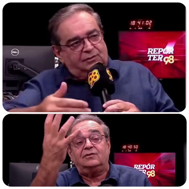 Em entrevista à 98 de Natal ontem, Dias novamente ficou amuado com o assunto das obras inacabadas (Fotomontagem do BCS)