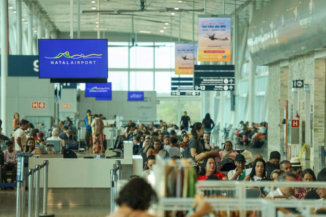 O aeroporto somou quase 80 mil passageiros internacionais  (Foto: Alexis Regis)