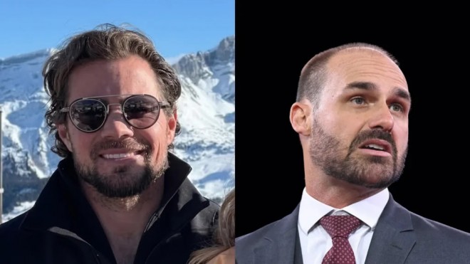 Vorcaro e Eduardo Bolsonaro estão na mira das investigações (Fotos: Reprodução Redes Sociais e Saul Loeb/AFP
