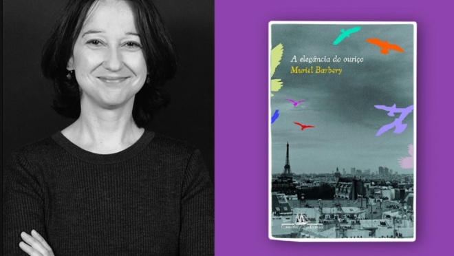 Muriel barbery e seu livro (Reprodução do blog de Honório de Medeiros )