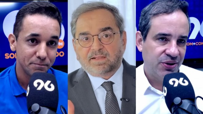 Allyson leva vantagem sobre Álvaro e Cadu em simulações de segundo turno (Fotomontagem 96 FM)