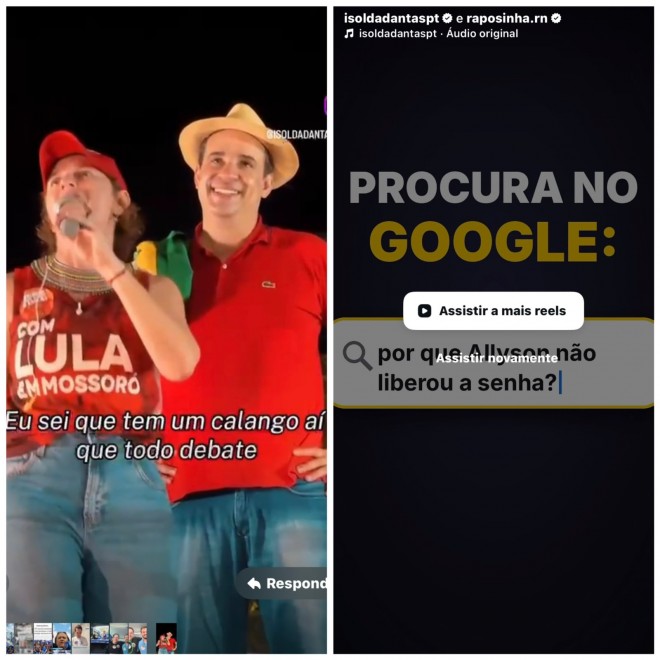 Isolda divertiu a plateia à noite de terça, mas depois viu a necessidade de substituir o vídeo (Fotomontagem do BCS)